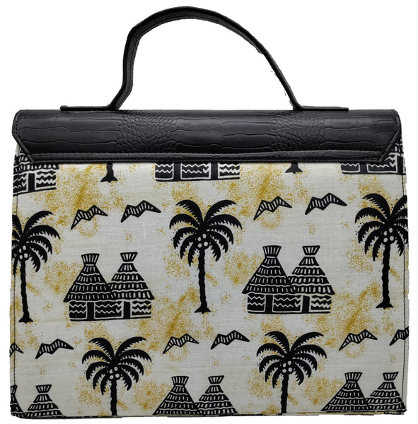 Faux Leather Afro Print Handbag