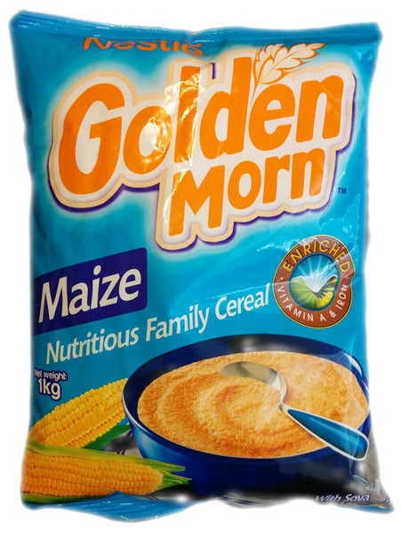 Golden Morn Maize Cereal by Nestle.